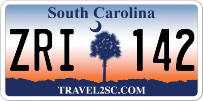 SC license plate ZRI142