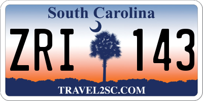 SC license plate ZRI143