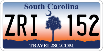 SC license plate ZRI152