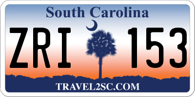 SC license plate ZRI153