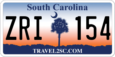 SC license plate ZRI154