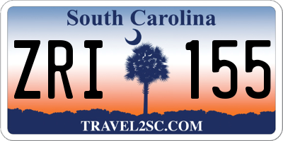 SC license plate ZRI155
