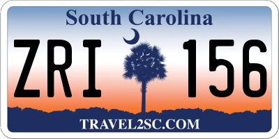 SC license plate ZRI156