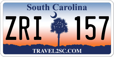 SC license plate ZRI157