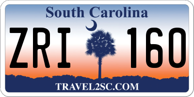 SC license plate ZRI160
