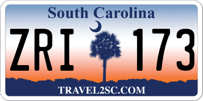 SC license plate ZRI173