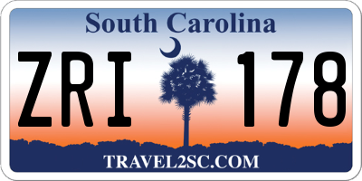 SC license plate ZRI178