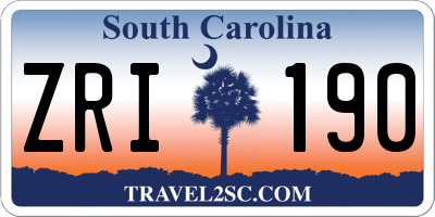 SC license plate ZRI190