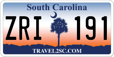 SC license plate ZRI191