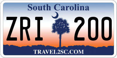 SC license plate ZRI200