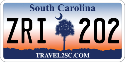 SC license plate ZRI202