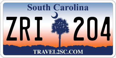 SC license plate ZRI204
