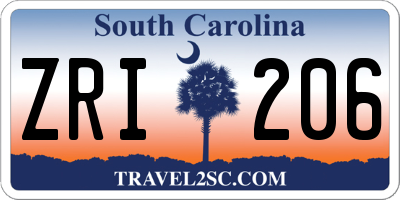 SC license plate ZRI206