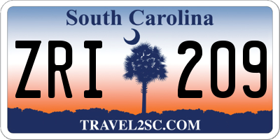 SC license plate ZRI209