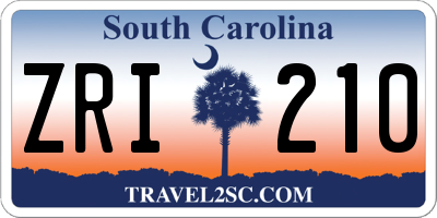 SC license plate ZRI210