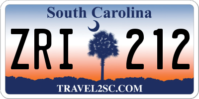 SC license plate ZRI212