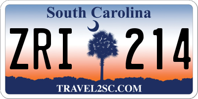 SC license plate ZRI214