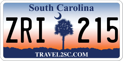SC license plate ZRI215