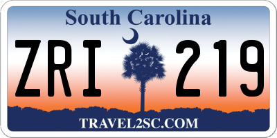 SC license plate ZRI219