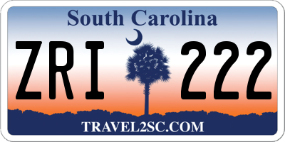 SC license plate ZRI222