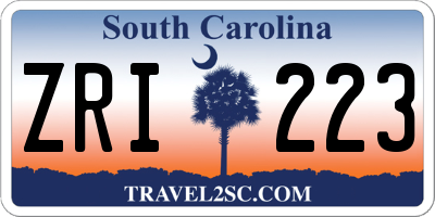 SC license plate ZRI223