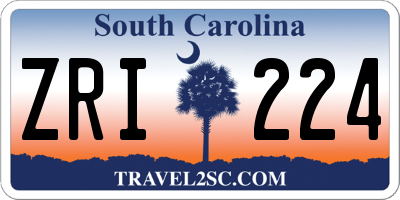 SC license plate ZRI224