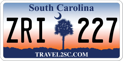 SC license plate ZRI227