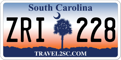 SC license plate ZRI228