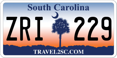 SC license plate ZRI229