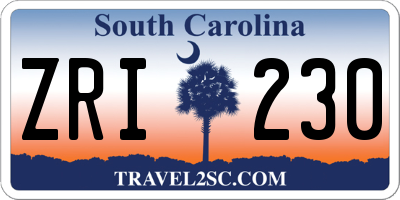 SC license plate ZRI230