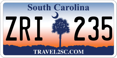 SC license plate ZRI235