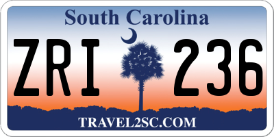 SC license plate ZRI236