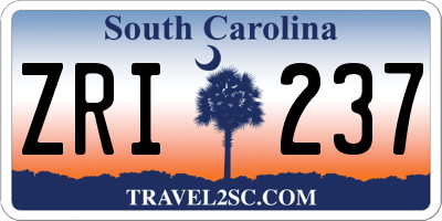 SC license plate ZRI237