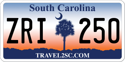 SC license plate ZRI250