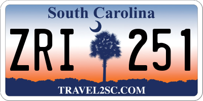 SC license plate ZRI251