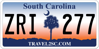 SC license plate ZRI277