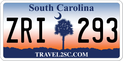 SC license plate ZRI293