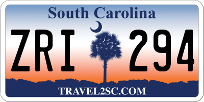 SC license plate ZRI294