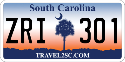 SC license plate ZRI301
