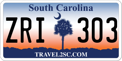 SC license plate ZRI303
