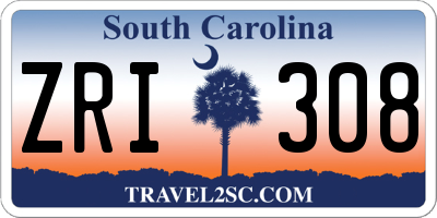 SC license plate ZRI308