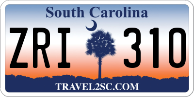 SC license plate ZRI310