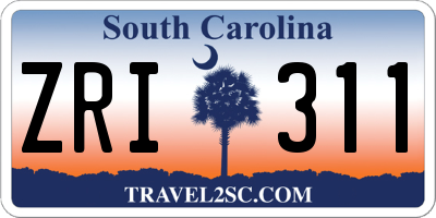 SC license plate ZRI311