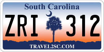 SC license plate ZRI312