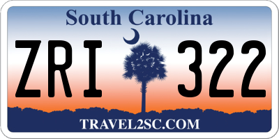 SC license plate ZRI322