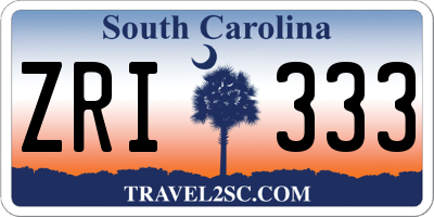 SC license plate ZRI333