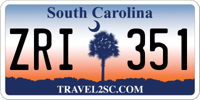 SC license plate ZRI351