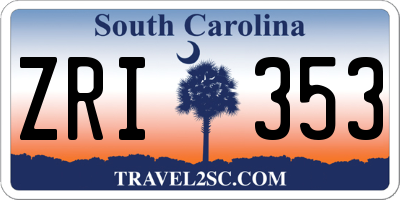 SC license plate ZRI353