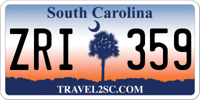 SC license plate ZRI359