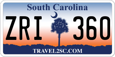 SC license plate ZRI360